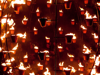 Fire garden flaming pots